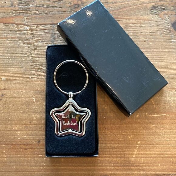 Reading Rockstar Keychain Silver Metal Spinner Star Read Like A Rockstar Reward - Picture 8 of 12